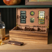 Load image into Gallery viewer, Cigar Humidor - Zebrawood with Spanish Cedar Lining - 80 Capacity