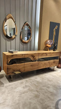 Load image into Gallery viewer, Wood and Resin Dining Room Buffet &amp; Sideboard Table | Voronoi Collection