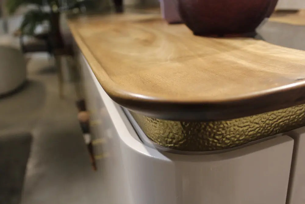 Luxury Walnut River Credenza | Modern Resin Sideboard Cabinet