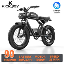 Load image into Gallery viewer, Kickwey K7 Adult Electric Bicycle 1500w 48V 23ah Mountain Electric Bike 20 Inch Fat Tire Outdoor Entertainment Off Road E Bike