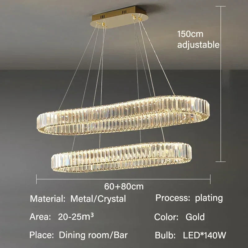 Decorbites Crystal Pendant Chandelier | Modern LED Ceiling Light