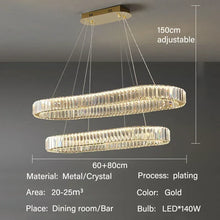 Load image into Gallery viewer, Decorbites Crystal Pendant Chandelier | Modern LED Ceiling Light
