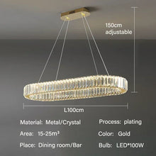 Load image into Gallery viewer, Decorbites Crystal Pendant Chandelier | Modern LED Ceiling Light