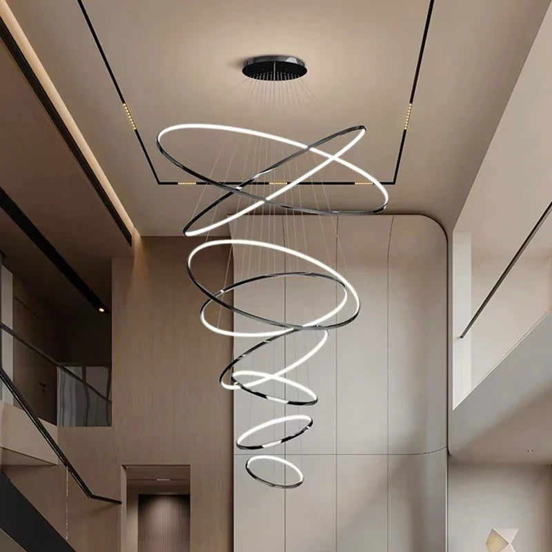 Joesee Modern Multi-Ring LED Pendant Light – Dimmable