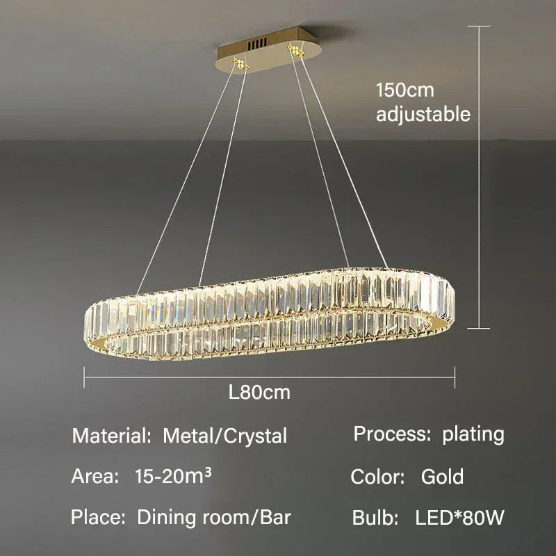 Decorbites Crystal Pendant Chandelier | Modern LED Ceiling Light