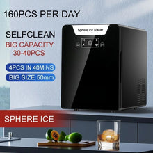 Load image into Gallery viewer, Counter Top Home Sphere Ice Machine Crystal Ice Ball 4Pcs Per Cycle 160Pcs and 10Kgs Per Day for Cocktails Drinks Whiskey