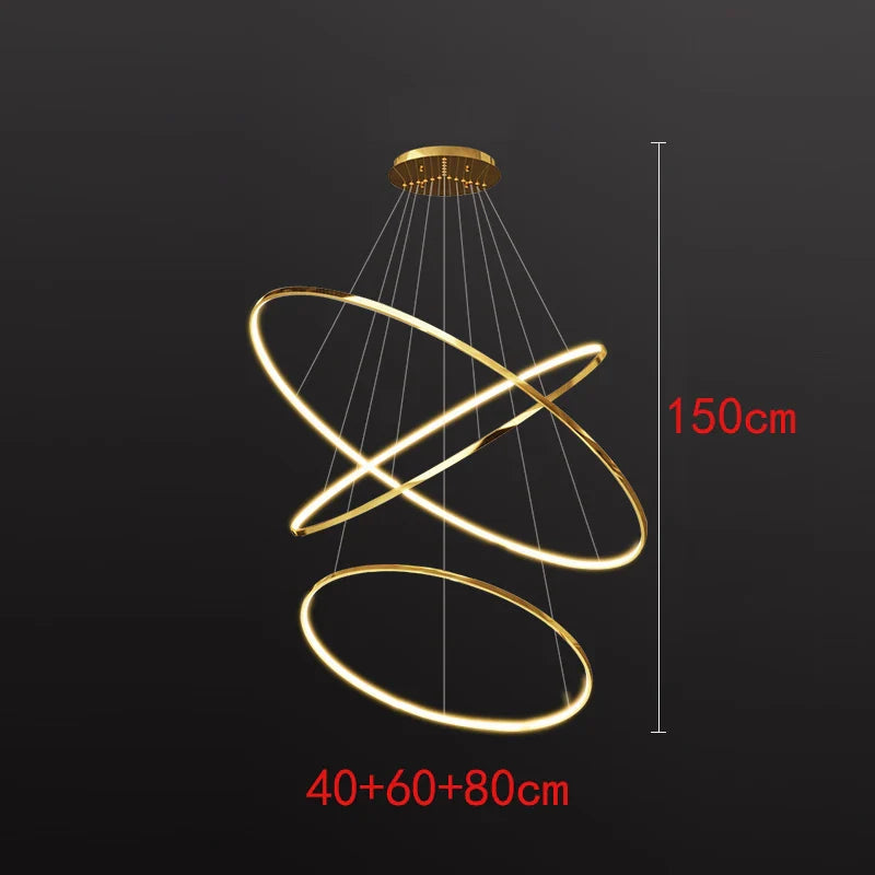 Joesee Modern Multi-Ring LED Pendant Light – Dimmable