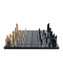 Load image into Gallery viewer, Golden Metal Marble Chessboard – Luxury Modern Chess Set for Mancaves