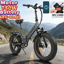 Load image into Gallery viewer, 20*4.0 inch fat tire folding electric bicycle, 750W motor urban mountain E-Bike, 48V13AH battery adult electric scooter