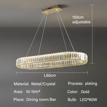 Load image into Gallery viewer, Decorbites Crystal Pendant Chandelier | Modern LED Ceiling Light