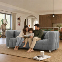 Load image into Gallery viewer, 80-Inch Modern Teddy Fleece Sofa, With 2 Cushions 3-Seater  Sofa Suitable for Living Room Bedroom or Apartment Comfortable Deep-Set Leisure Furniture Wide Armrest Design Easy to Assemble