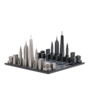 Load image into Gallery viewer, New York Skyline Stainless Steel Chess Set – Luxury Architectural Mancave Edition
