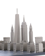 Load image into Gallery viewer, New York Skyline Stainless Steel Chess Set – Luxury Architectural Mancave Edition