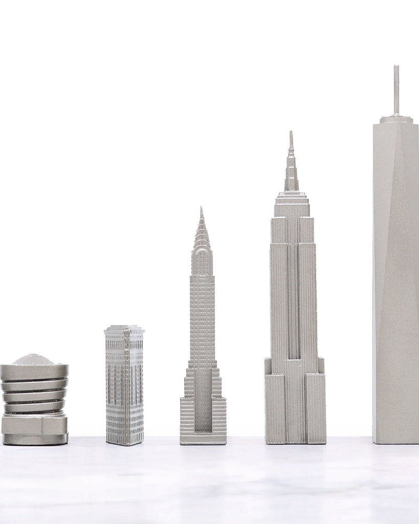 New York Skyline Stainless Steel Chess Set – Luxury Architectural Mancave Edition