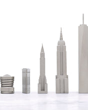 Load image into Gallery viewer, New York Skyline Stainless Steel Chess Set – Luxury Architectural Mancave Edition