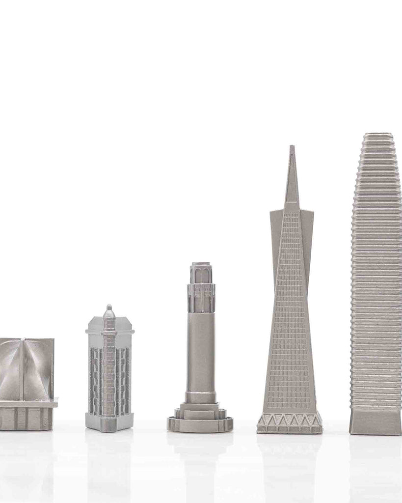 San Francisco Skyline Chess Set – Stainless Steel Luxury Mancave Edition