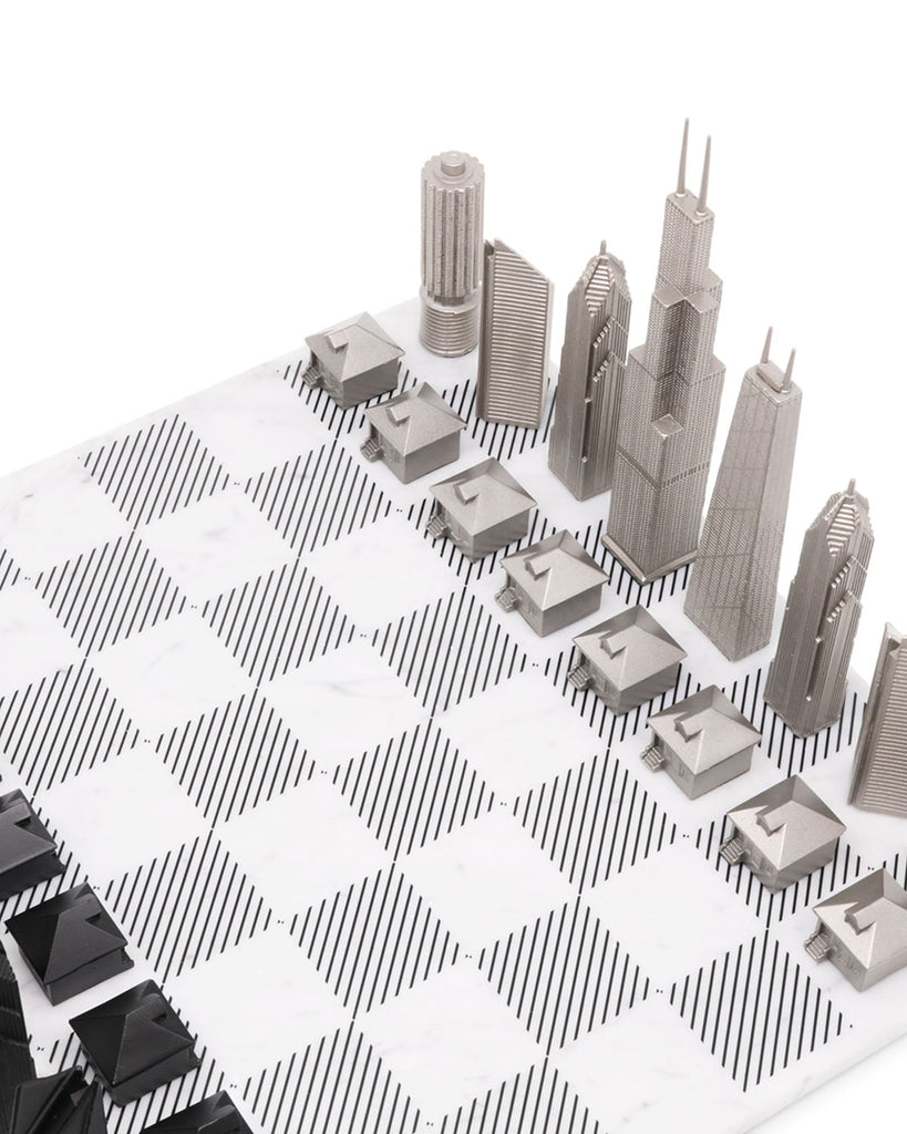 Chicago Skyline Chess Set – Luxury Architectural Mancave Chess Board