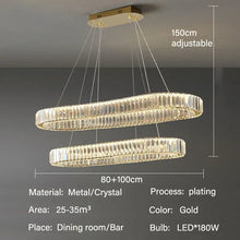 Load image into Gallery viewer, Decorbites Crystal Pendant Chandelier | Modern LED Ceiling Light