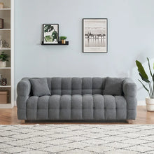 Load image into Gallery viewer, 80-Inch Modern Teddy Fleece Sofa, With 2 Cushions 3-Seater  Sofa Suitable for Living Room Bedroom or Apartment Comfortable Deep-Set Leisure Furniture Wide Armrest Design Easy to Assemble