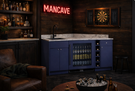 Summit Oasis 68" Wet Bar Kitchenette with Beverage Fridge