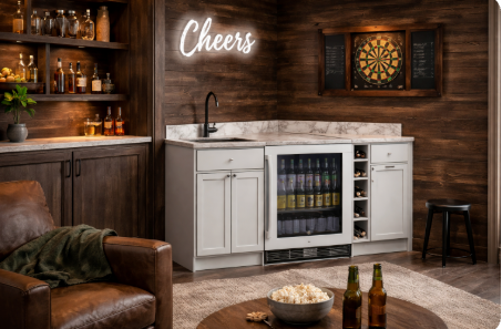 Summit Oasis 68" Wet Bar Kitchenette with Beverage Fridge