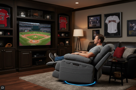 Power Recliner Glider Chair with Bluetooth & LED