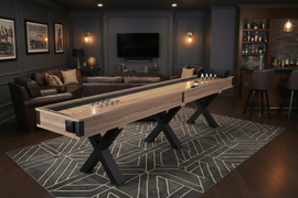 9-Foot 2-in-1 Shuffleboard & Bowling Game Table