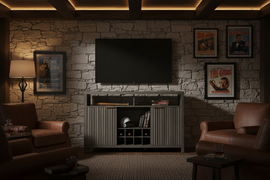 OAKHAM Fluted Oak Bar Cabinet – Modern Home Liquor Storage