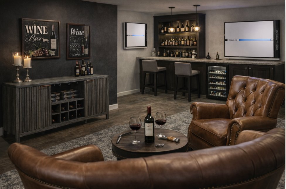 OAKHAM Fluted Oak Bar Cabinet – Modern Home Liquor Storage