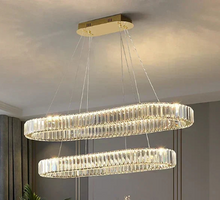 Load image into Gallery viewer, Decorbites Crystal Pendant Chandelier | Modern LED Ceiling Light