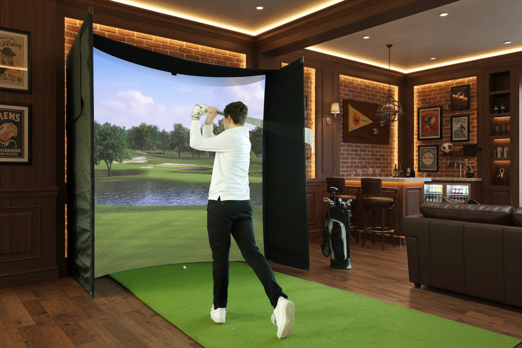 KHAMPA 9.8' Golf Simulator Enclosure Kit – 4K Impact Screen