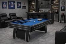 Load image into Gallery viewer, 7 Ft Blue Felt Pool Table with Ball Return | Mancave