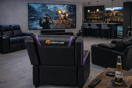 Luxury Leather Gaming Recliner for Mancave – Massage & 160° Recline