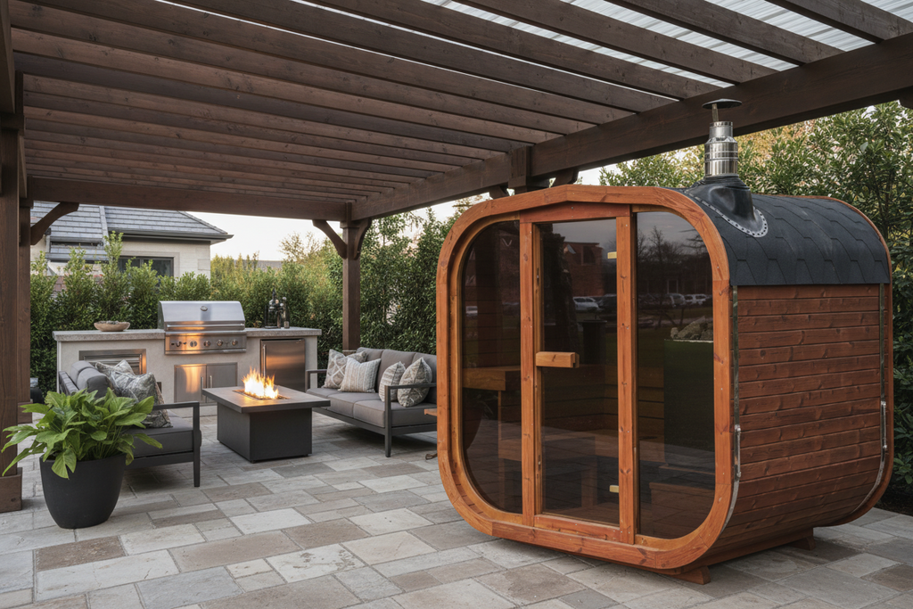 Luxury Outdoor ThermoWood Sauna – Patio Elegance MW20
