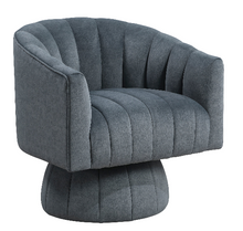 Load image into Gallery viewer, Dark Gray Velvet Swivel Barrel Chair – Luxury Modern 360° Accent Chair