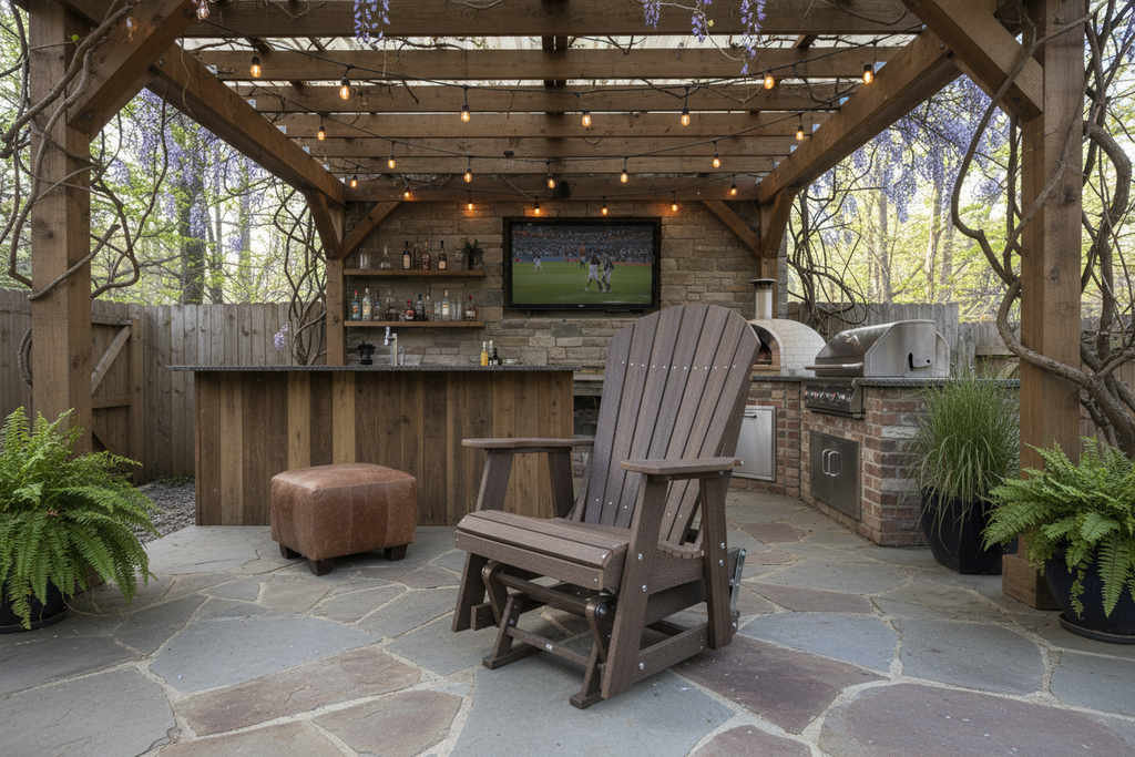 2′ Adirondack Straight Glider Chair – Amish Poly Outdoor Patio Glider