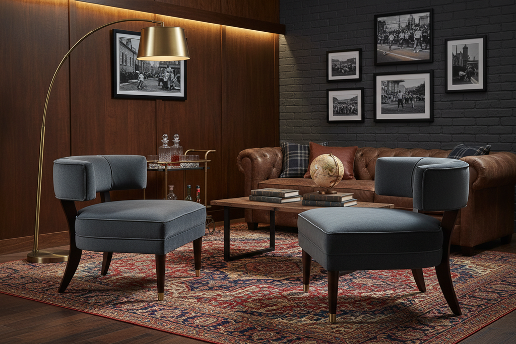 Dark Gray Velvet Barrel Accent Chair – Modern Luxury Lounge Seating