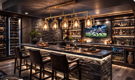 6-Light Industrial Gold Glass Ceiling Chandelier – 49” Modern Linear Fixture