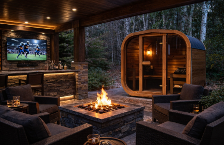 Luxury ThermoWood Outdoor Sauna – MW12 Backyard Wellness Cabin