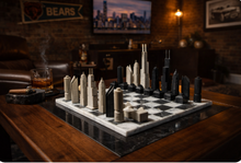 Load image into Gallery viewer, Chicago Skyline Chess Set – Luxury Architectural Mancave Chess Board