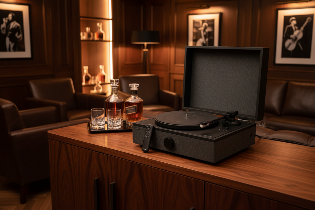 Luxury All-in-One Record Player for Mancave | SpinPlay Premium Turntable System