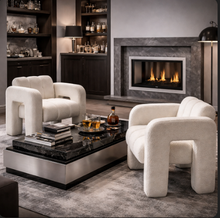 Load image into Gallery viewer, Luxury Bouclé Accent Chair | Modern ManCave Lounge Seating