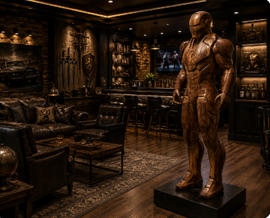Wooden Armored Hero Statue -71