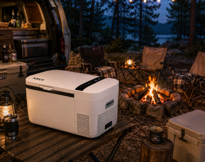 GO20 Dual Zone 12V Portable Freezer - White | ICECO | 20 LT