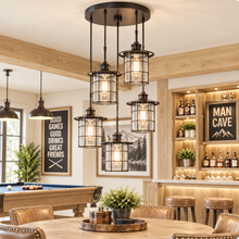 Load image into Gallery viewer, Cal Lighting Silverton 5-Light Round Pendant - Dark Bronze