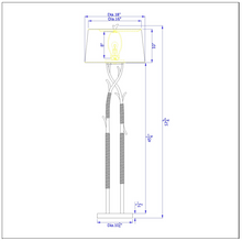 Load image into Gallery viewer, Cal Lighting Pecos Tree Branch Floor Lamp with Linen Shade - Black Iron