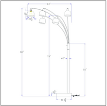 Load image into Gallery viewer, Cal Lighting Ellington 5-Light Arc Floor Lamp - Dark Bronze