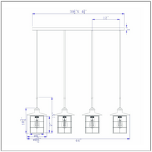 Load image into Gallery viewer, Cal Lighting Silverton 4-Light Linear Pendant - Dark Bronze