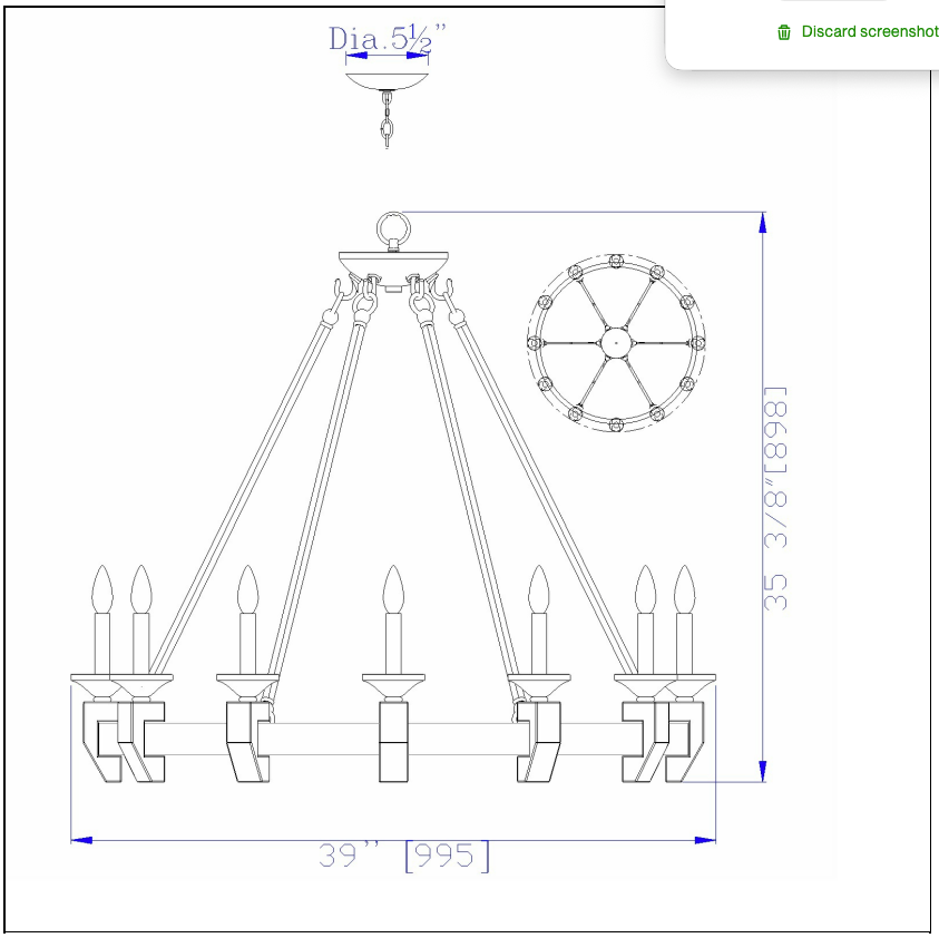 Cal Lighting Cruz 12-Light Metal & Wood Chandelier- Bronze/Wood