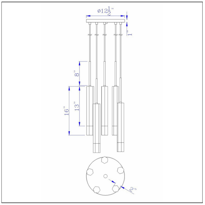 Cal Lighting Troy 5-Light Integrated LED Pendant